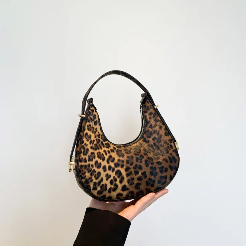 French-Style Cow Print Crossbody Bag