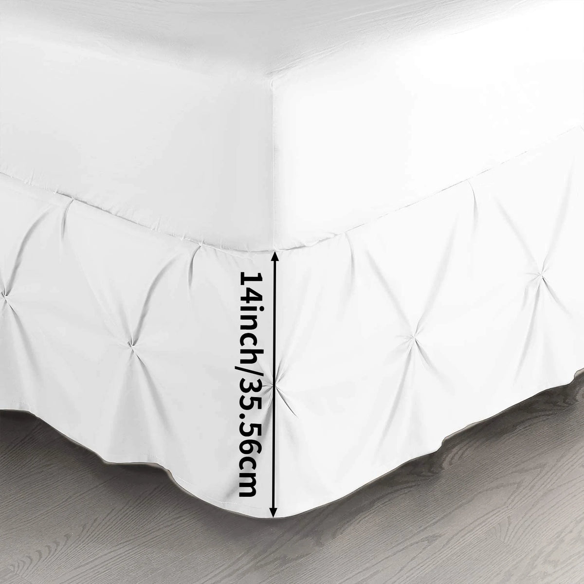 Elastic Wrap-Around Bed Skirt with 14-Inch Drop
