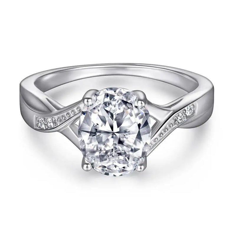 Anillo Encantador de Moissanita con Diseño de Hada en Plata de Ley 925
