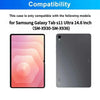 A pink and gray protective case for the Samsung Galaxy Tab S11 Ultra tablet.