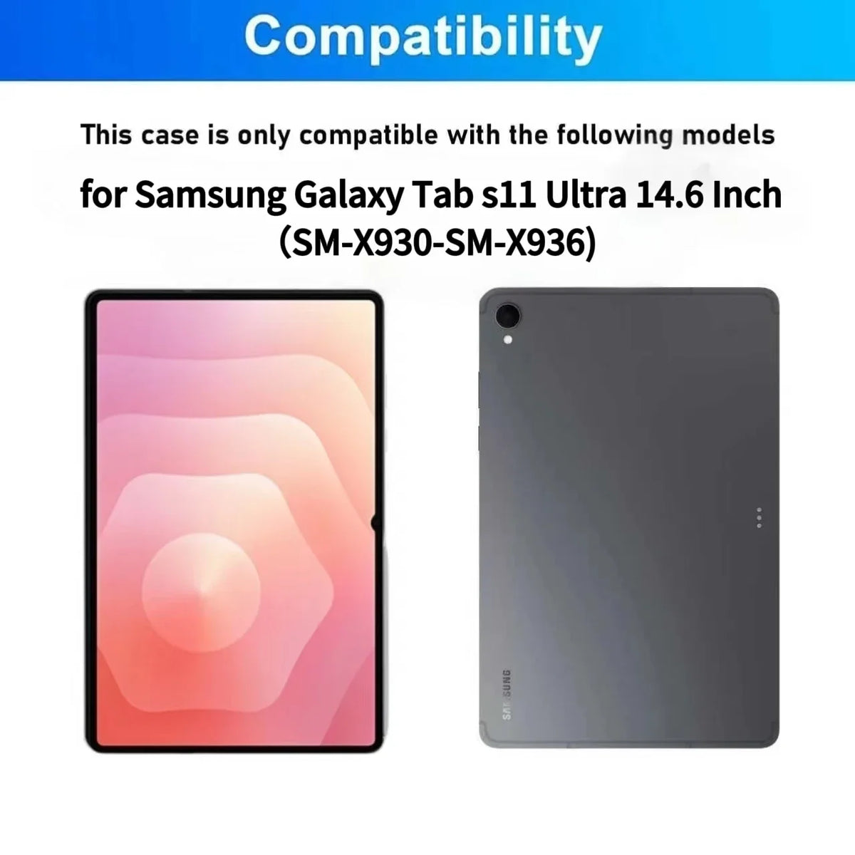 A pink and gray protective case for the Samsung Galaxy Tab S11 Ultra tablet.