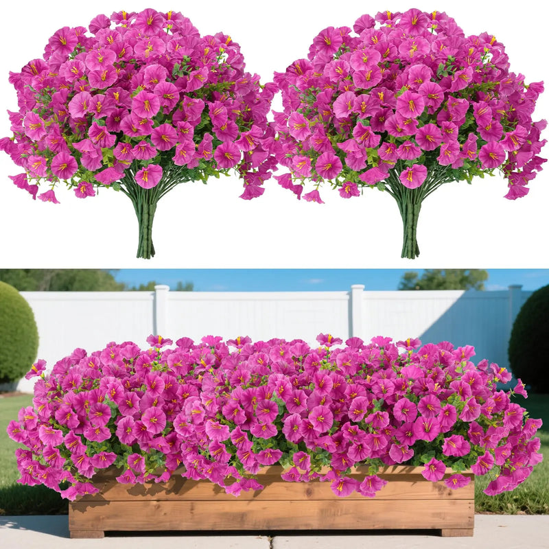 Ramo de Flores Artificiales de Seda Resistente a los Rayos UV para Decoración Exterior