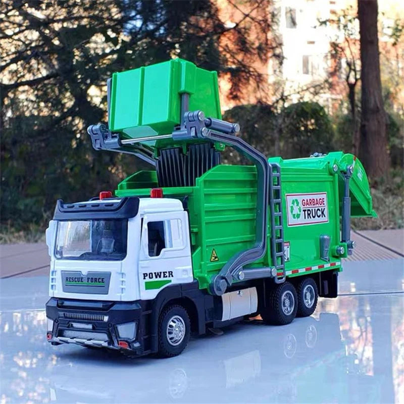 Diecast Garbage Collection Truck Model with Sound and Light