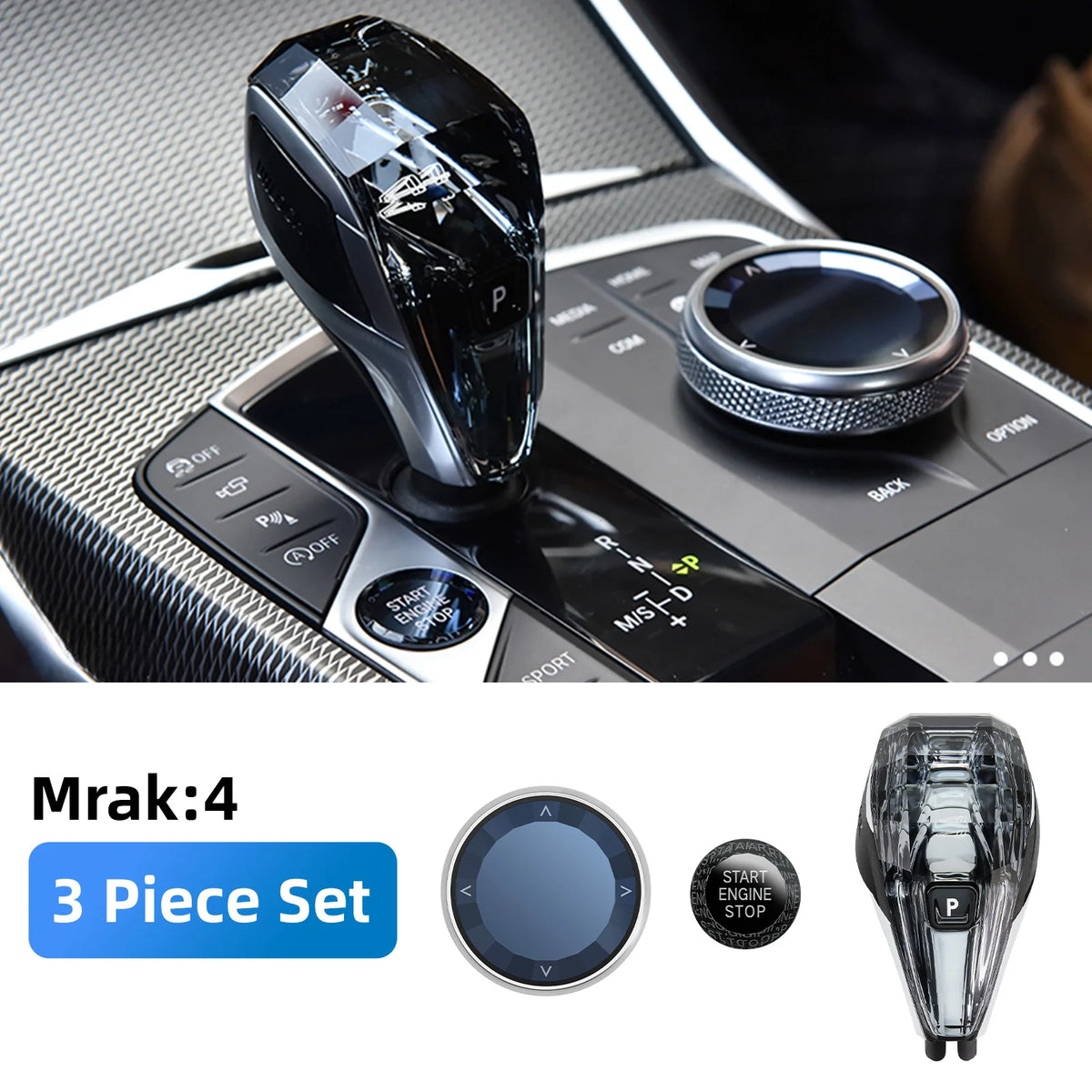 Crystal Gear Shift Knob Set for Select BMW Models
