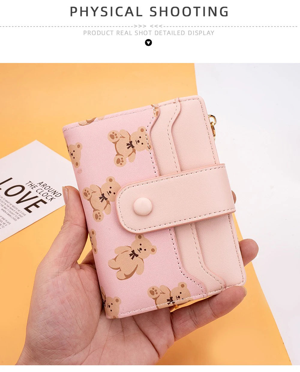 Compact PU Leather Wallet for Women with Card Slots and Coin Pocket