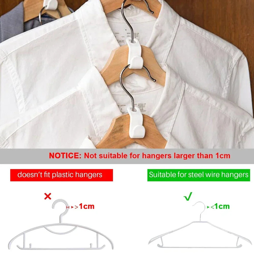 Space-Saving Hanger Connector Hooks for Closet Organization