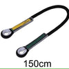 Black nylon cord loop sling with metal ends and a yellow-green colored label, measuring 150cm.