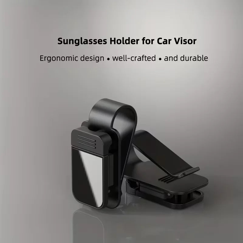 Schutz für Sonnenbrillen, Klemmmechanismus und Halter für die Windschutzscheibe