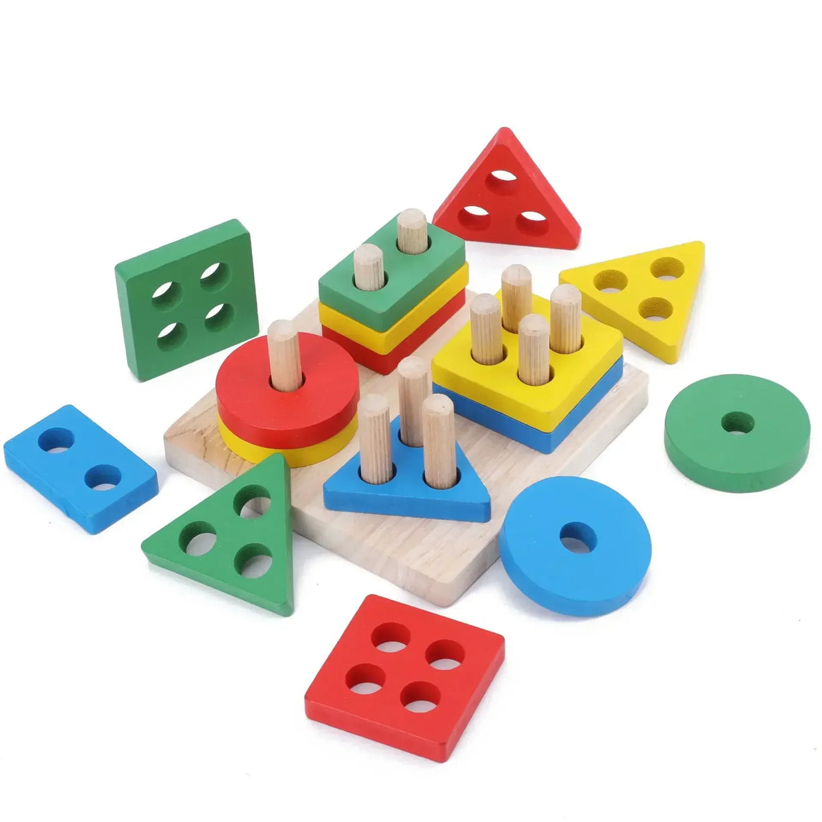 Montessori Wooden Color & Shape Matching Puzzle for Toddlers
