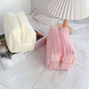 Soft Plush Cosmetic Bag with Zipper Closure