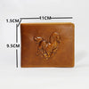 Portefeuille Bifold en Cuir de Vache Embossé Vintage