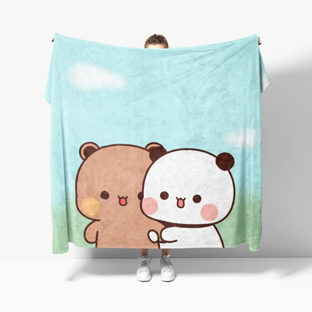 Cozy Cartoon Flannel Throw Blanket for Kids and Sofa