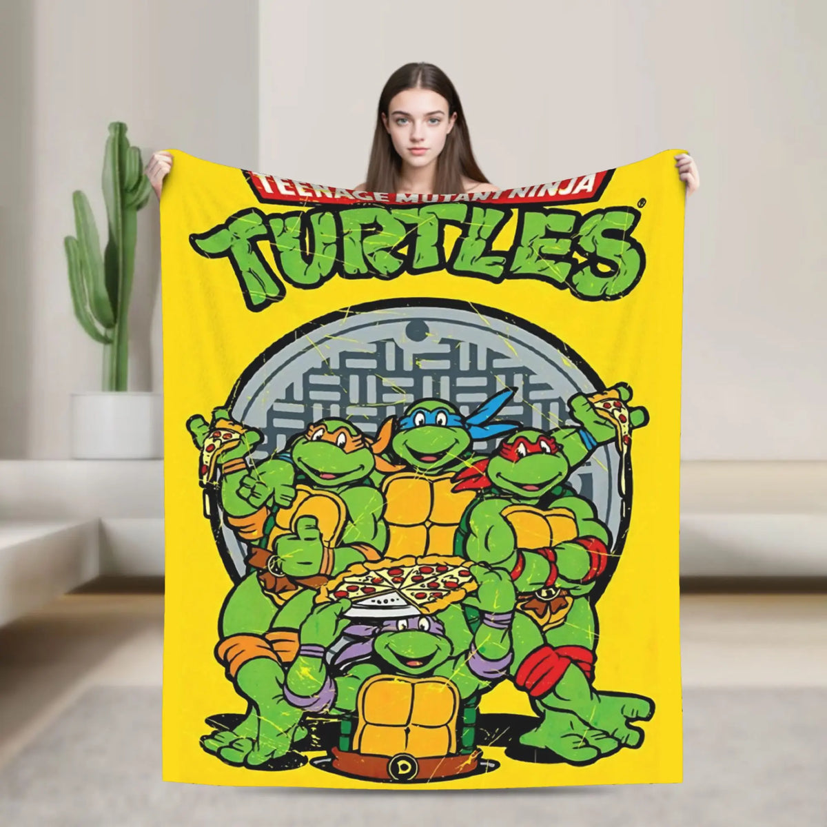 TMNT Graphic Flannel Throw Blanket