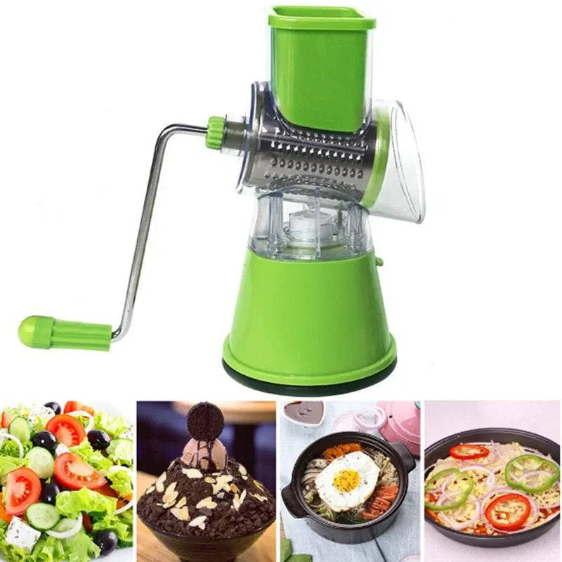 Manual Rotary Vegetable Slicer & Cheese Grater
