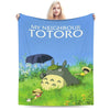 Cozy Grey Totoro-Inspired Fleece Throw Blanket