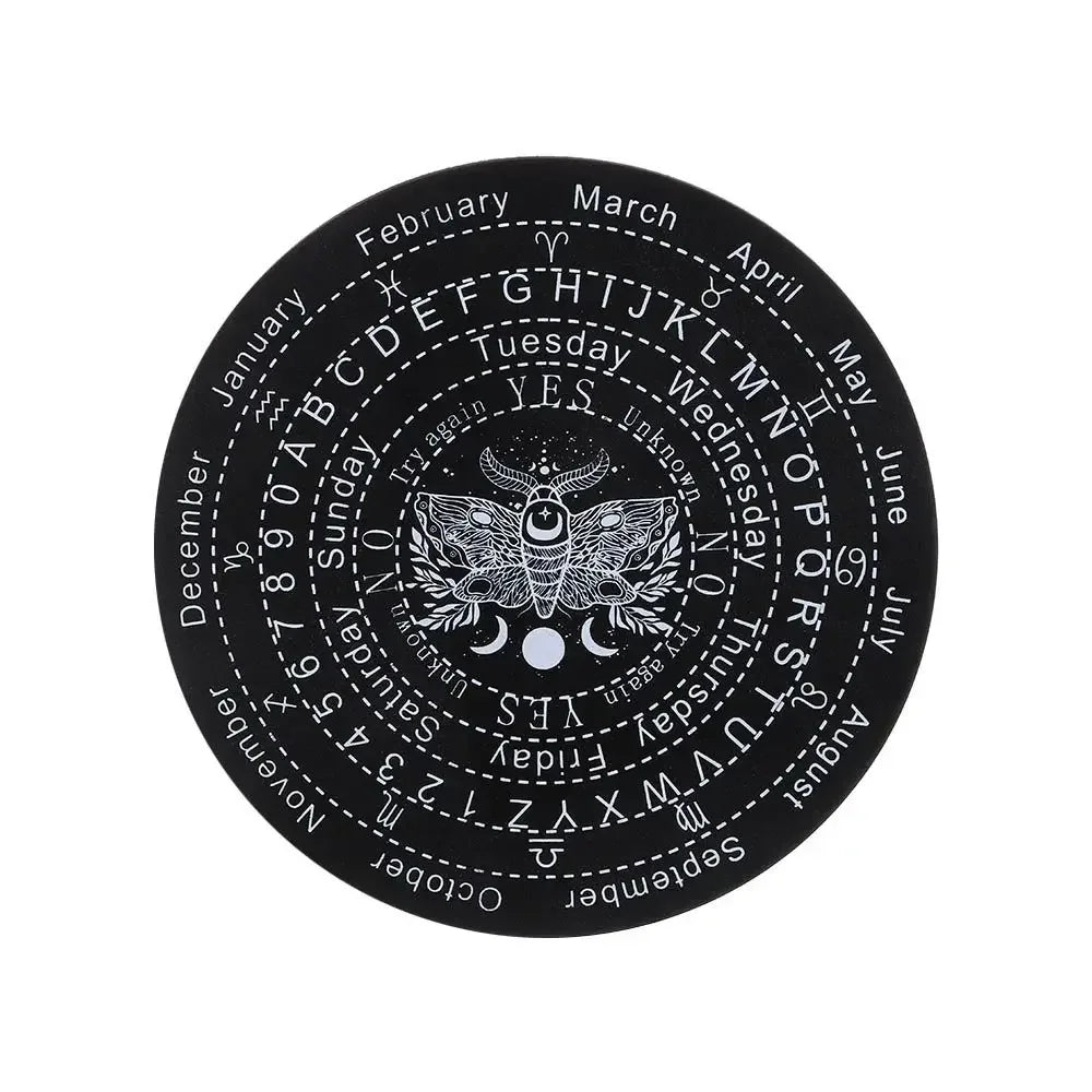 Wooden Pendulum Board with Celestial Design for Divination and Home Decor