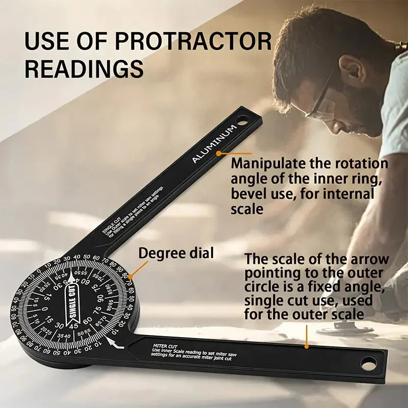 360° Miter Saw Protractor with Laser-Engraved Scales