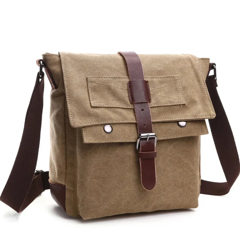 Vintage Canvas Messenger Bag for Men – Retro Crossbody Shoulder Bag