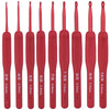 Ergonomic Red Crochet Hook Set with Soft Grip Handles
