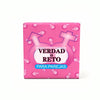 Pink box for a Spanish after-dinner party card game for couples and friends