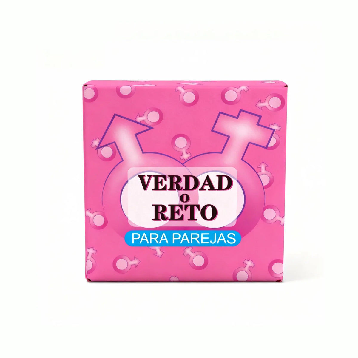 Pink box for a Spanish after-dinner party card game for couples and friends