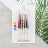 Spiral Birthday Cake Candles, Set of 6 Long Thin Decorative Candles for Cakes and Desserts