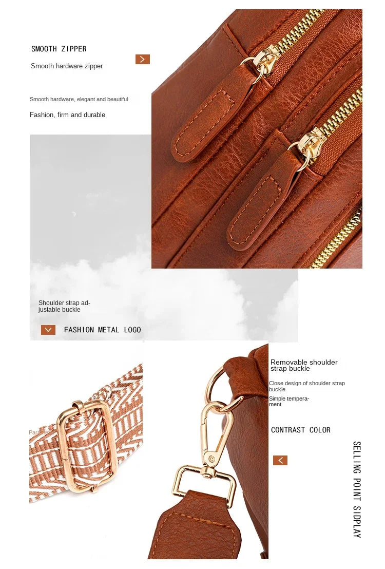 Elegant PU Leather Crossbody Sling Bag for Women