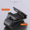 A black magnetic glasses holder with a one-touch clamp opening and a scratch-resistant sponge pad.
