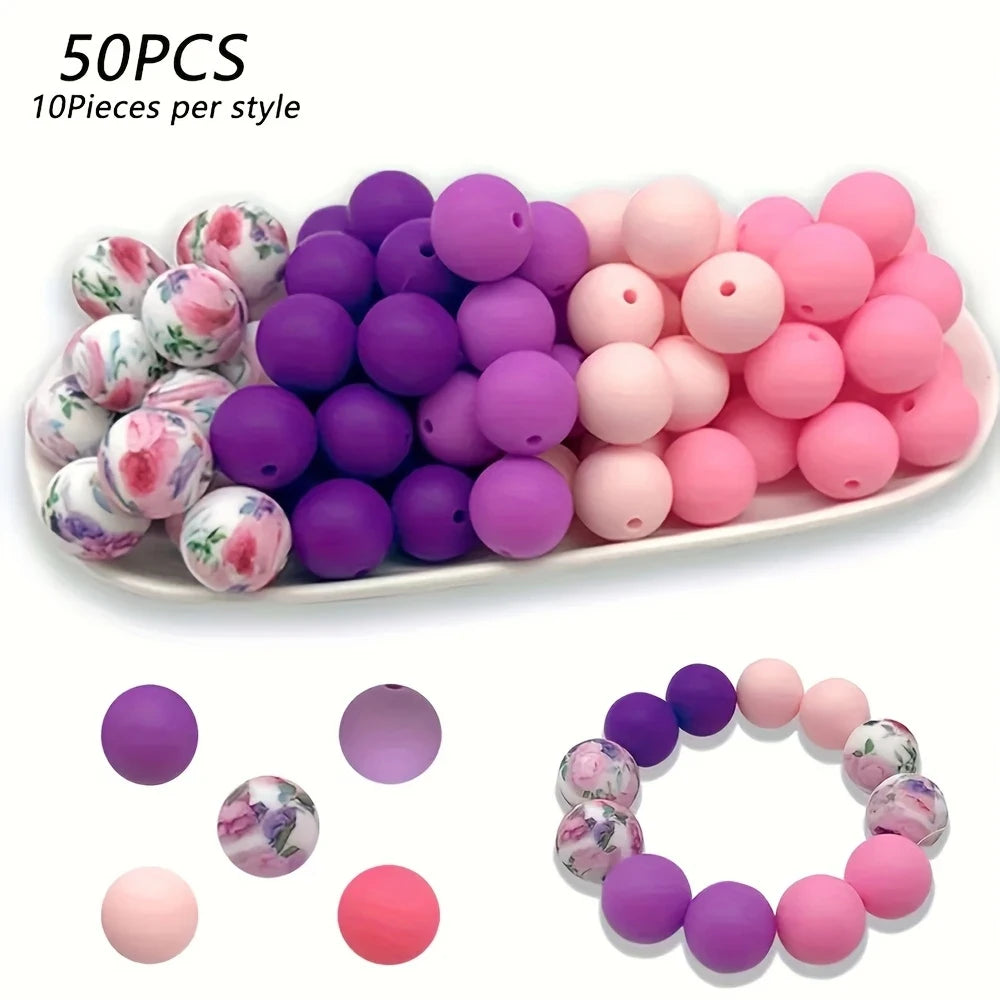 Soft Silicone Floral Beads for Jewelry Making