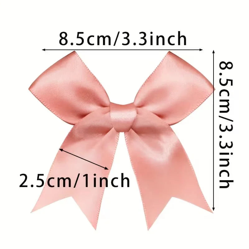 Satin Bowknot Ribbon Bows for Gift Wrapping and DIY Crafts (Pack of 50)
