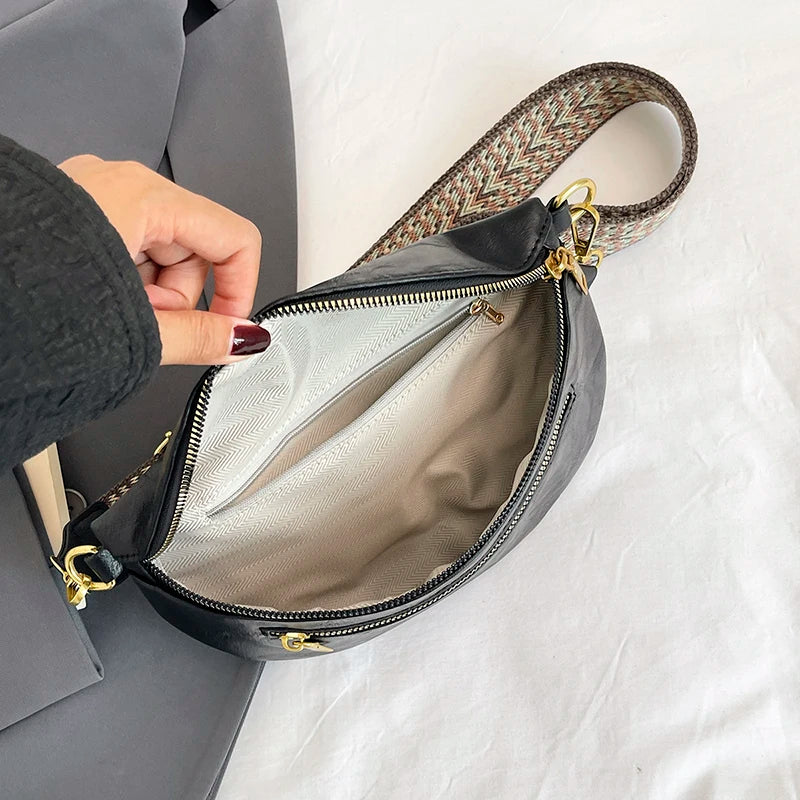 Leather Waist Bag with Adjustable Strap – Women's Crossbody Fanny Pack