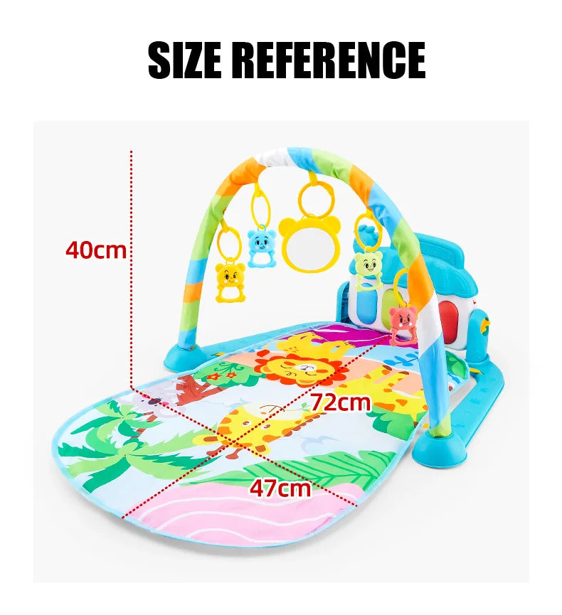 Musical Activity Gym with Kick-and-Play Piano for Babies