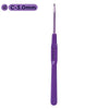 A purple C-3.0mm crochet hook with an ergonomic handle.