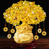 Golden Citrine Crystal Money Tree – Feng Shui Wealth Charm