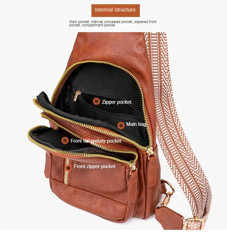 Elegant PU Leather Crossbody Sling Bag for Women