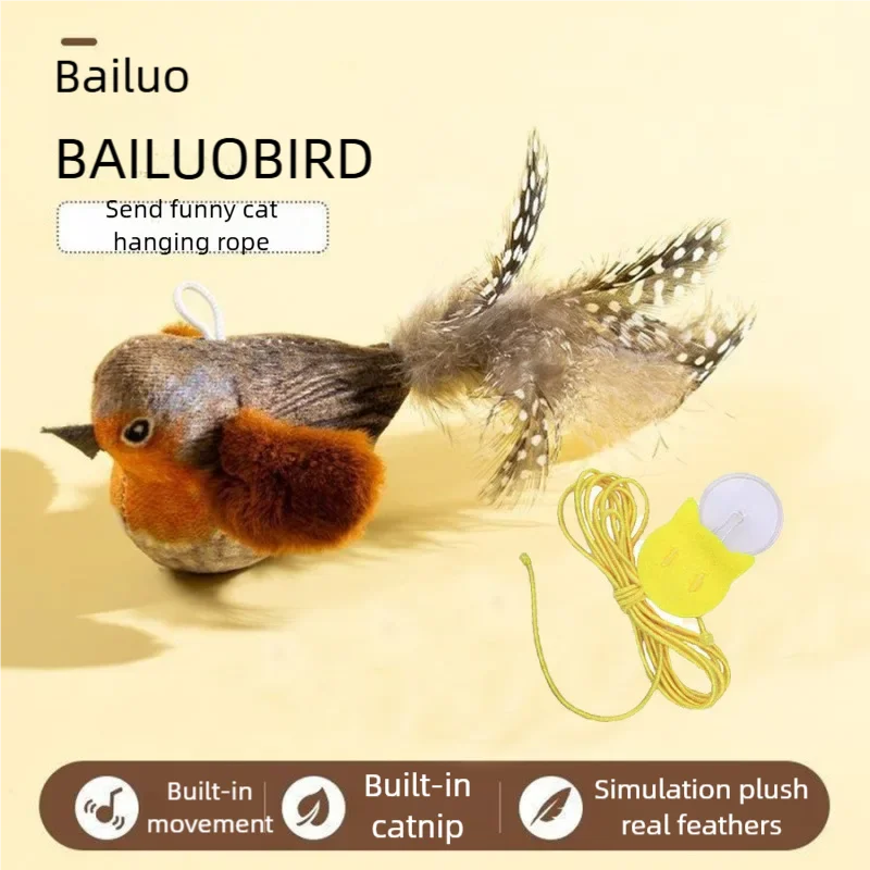 Interactive Plush Bird Cat Toy with Sound and Catnip