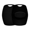 Black silicone body scrubber and massage brush with a handle