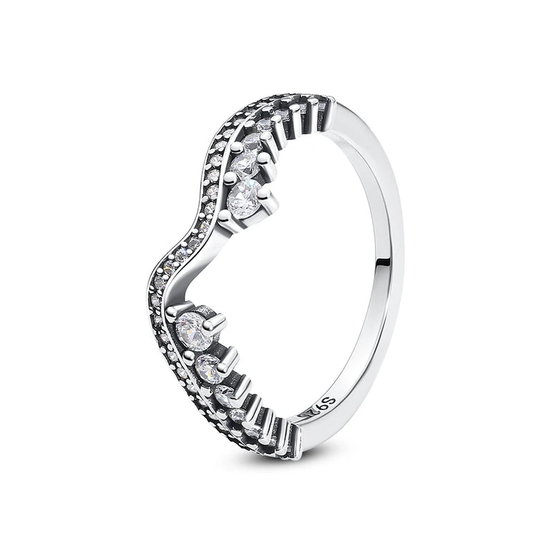 Sterling Silver Heart Ring with Cubic Zirconia