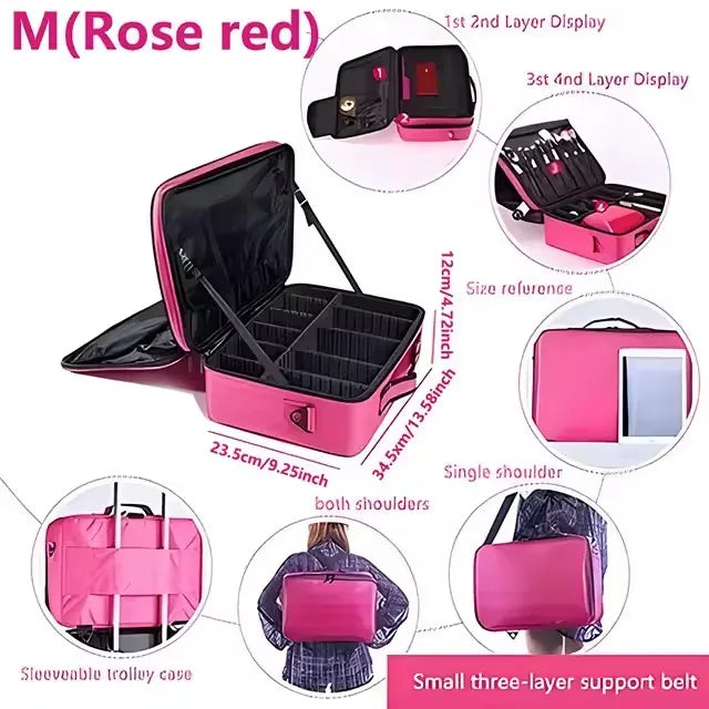 Large Capacity Waterproof Makeup Bag with Zipper Closure