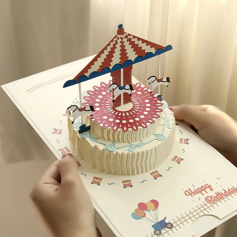 3D Pop-Up Birthday Cake Greeting Card