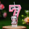 Cow Print Number Candles with Glitter Finish