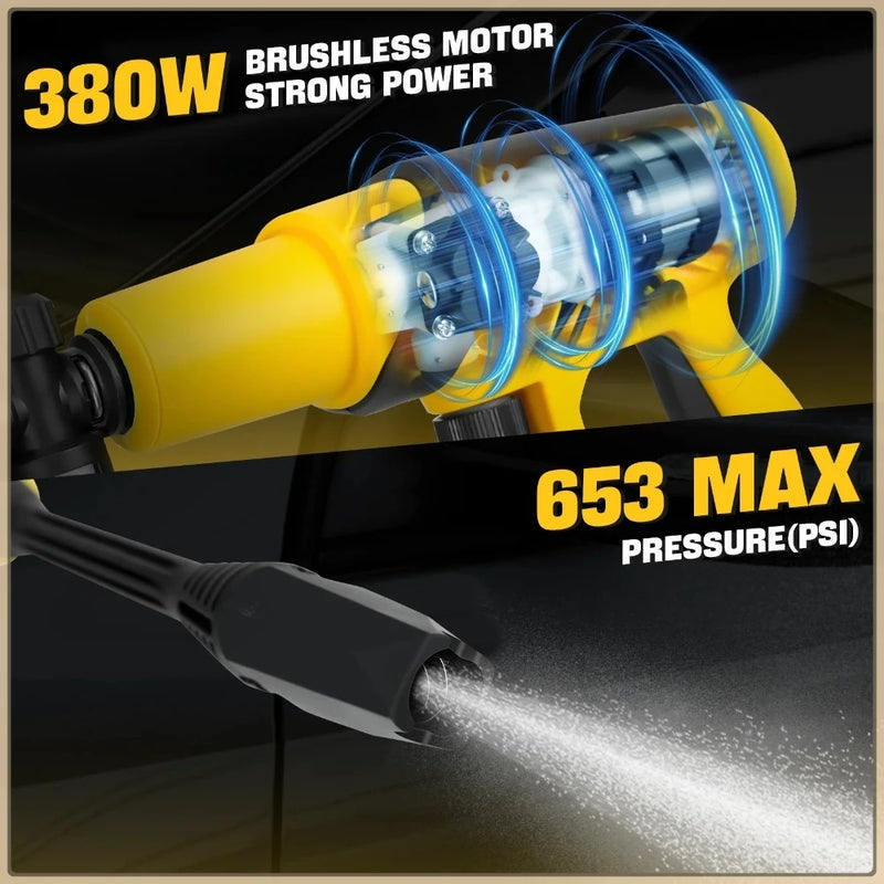 Cordless Portable Pressure Washer for Cars and Outdoor Cleaning