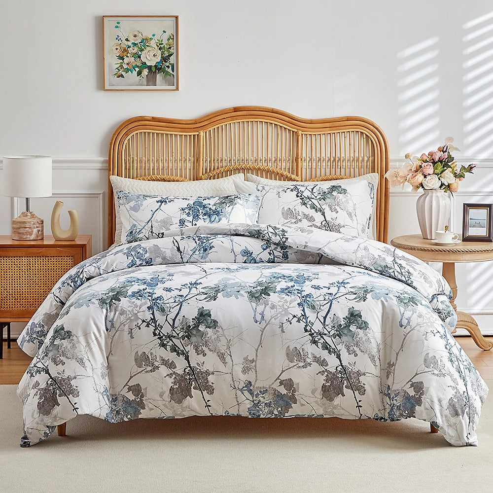 Vintage Floral Duvet Cover Set with Pillowcases
