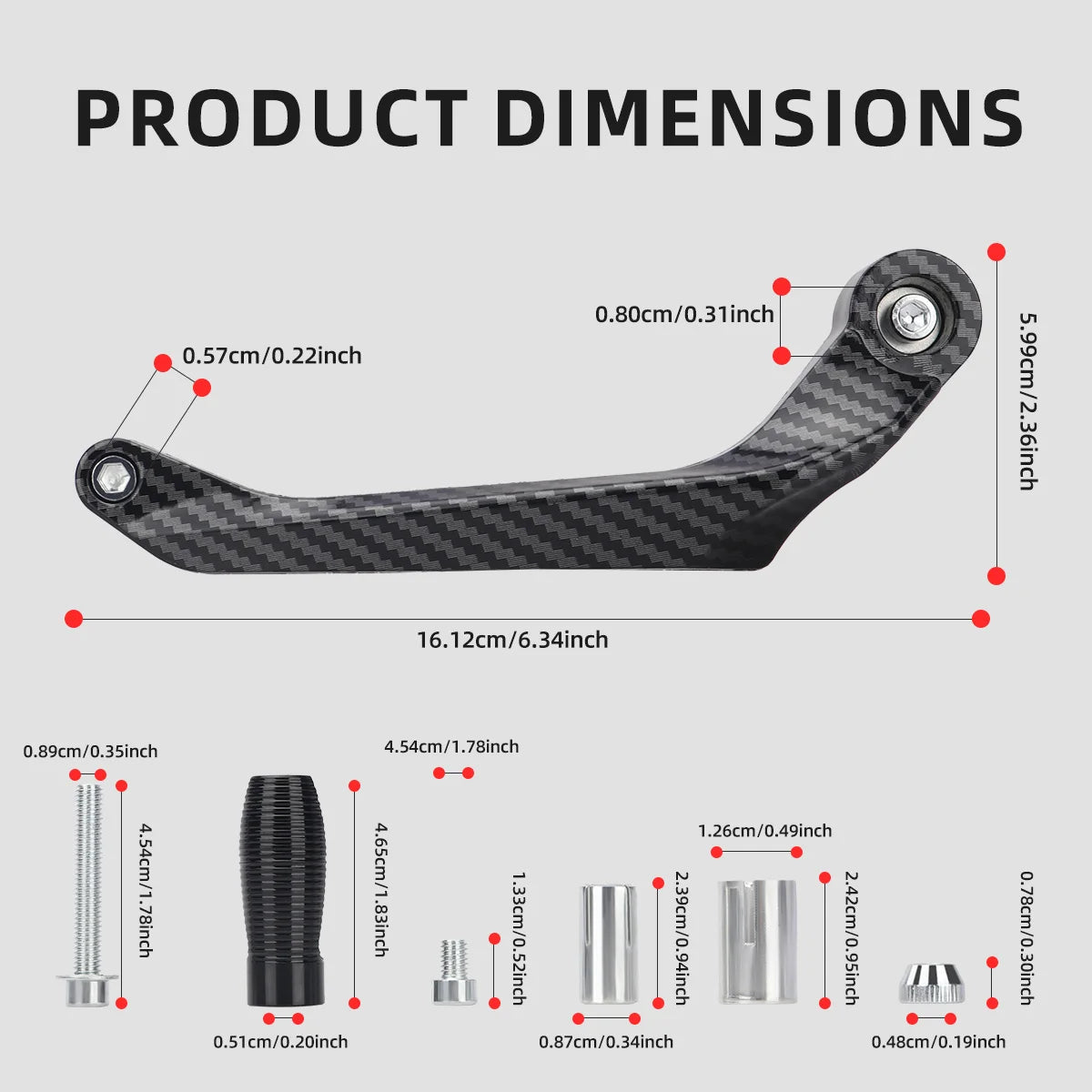 Motorcycle Brake & Clutch Lever Hand Guards with Carbon Fiber Finish