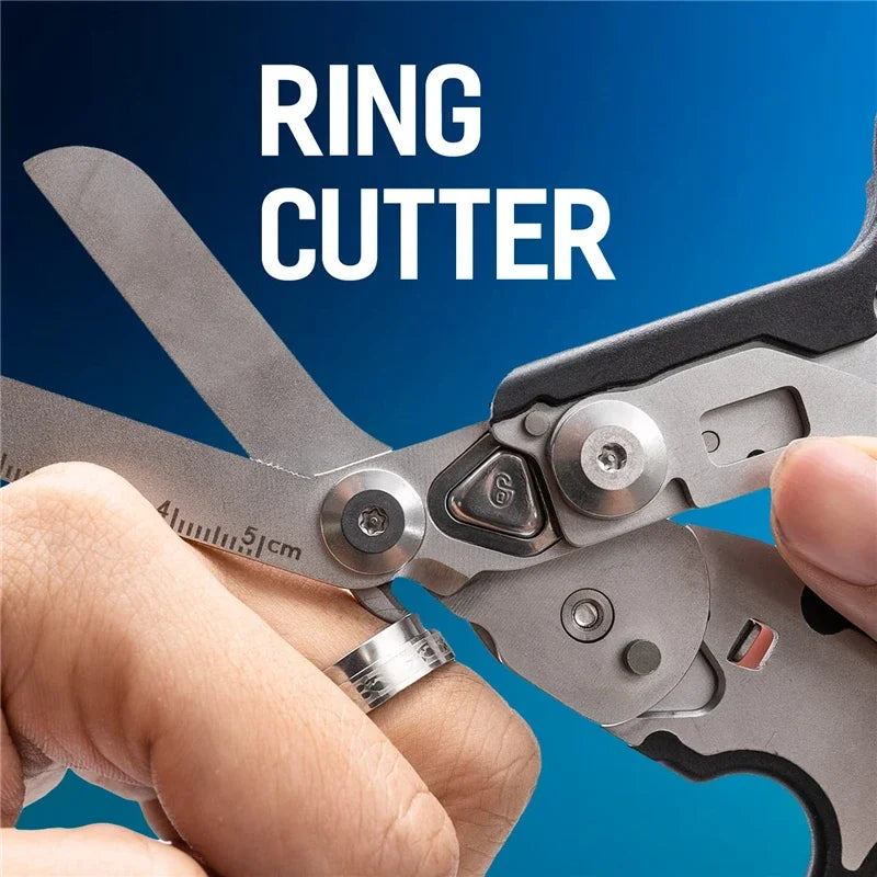 6-in-1 Foldable Emergency Rescue Scissors with Safety Hammer