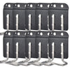 A set of black clip-on tool belt holsters designed for drills and power tools.