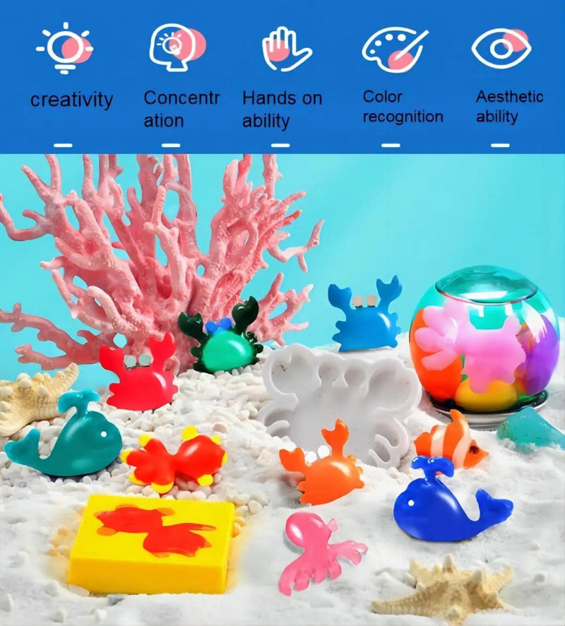 Kit de Manualidades Criaturas Marinas Mágicas en 3D