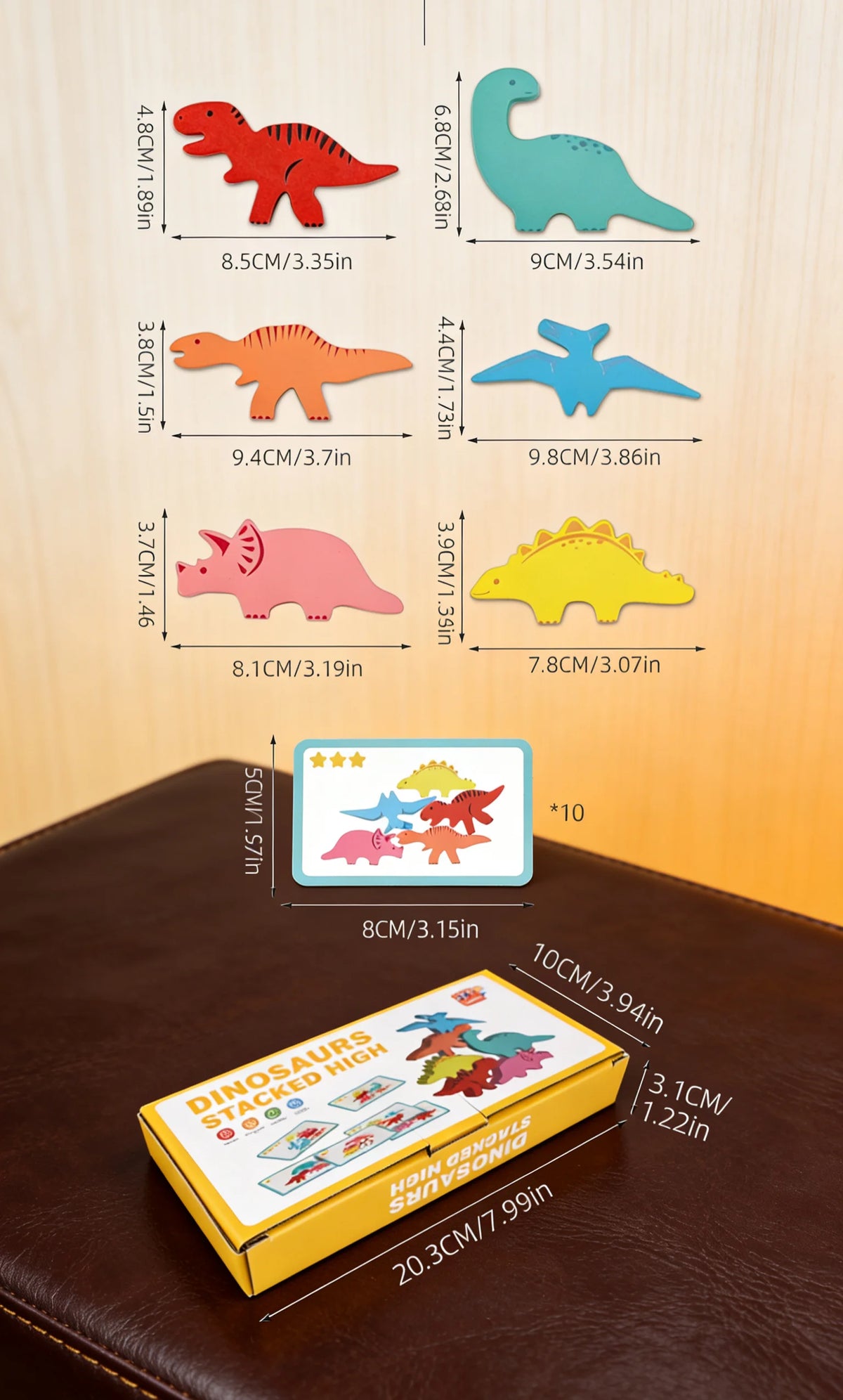 Wooden Dinosaur Stacking Game for Kids