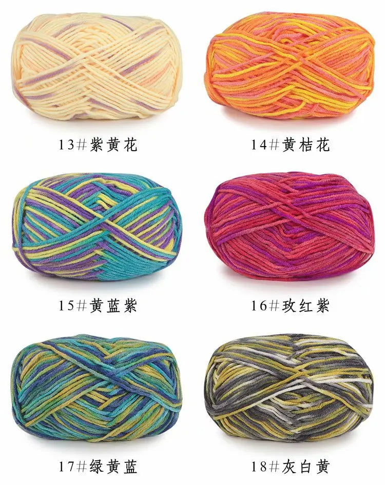 Section-Dyed Milk Cotton Yarn for Knitting and Crochet