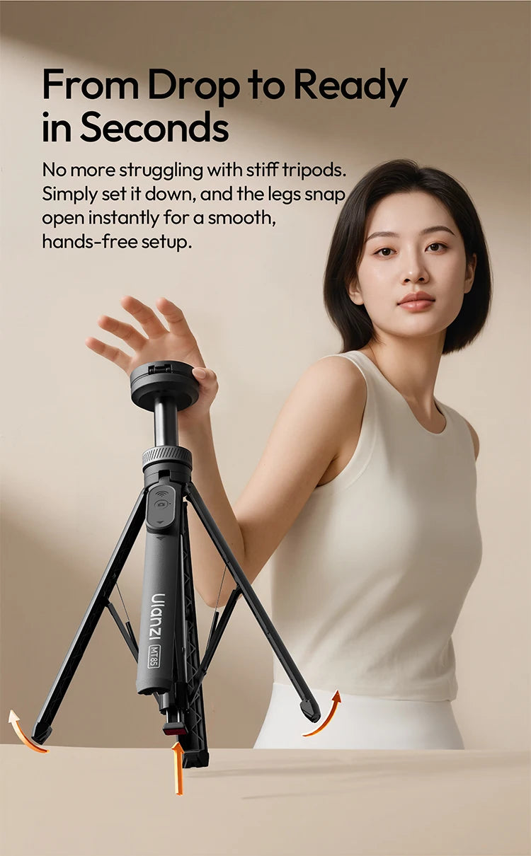 Portable Phone Tripod with Magnetic Mount and Wireless Remote